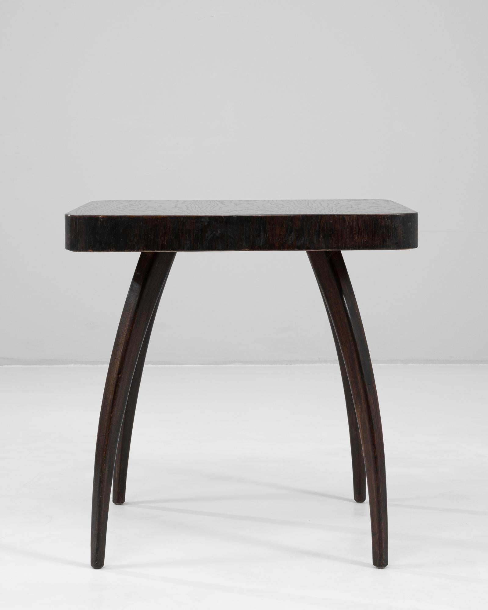 Wood 1960s Czech Black Patinated Spider Table By J. Halabala For Sale