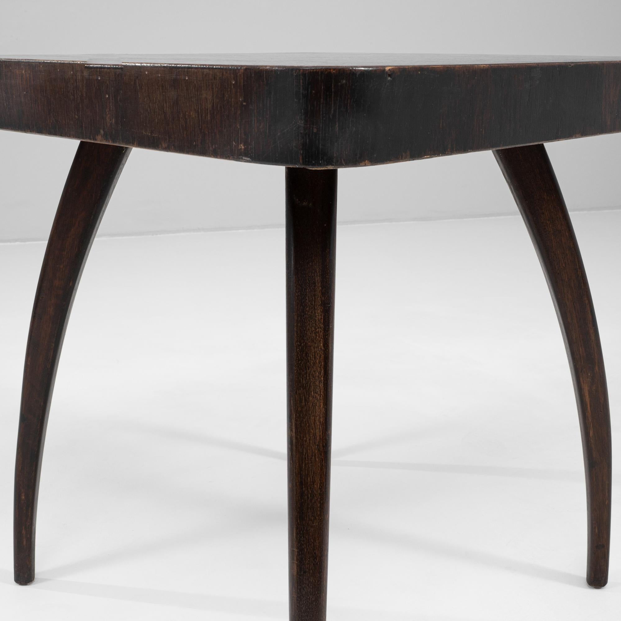 1960s Czech Black Patinated Spider Table By J. Halabala For Sale 4