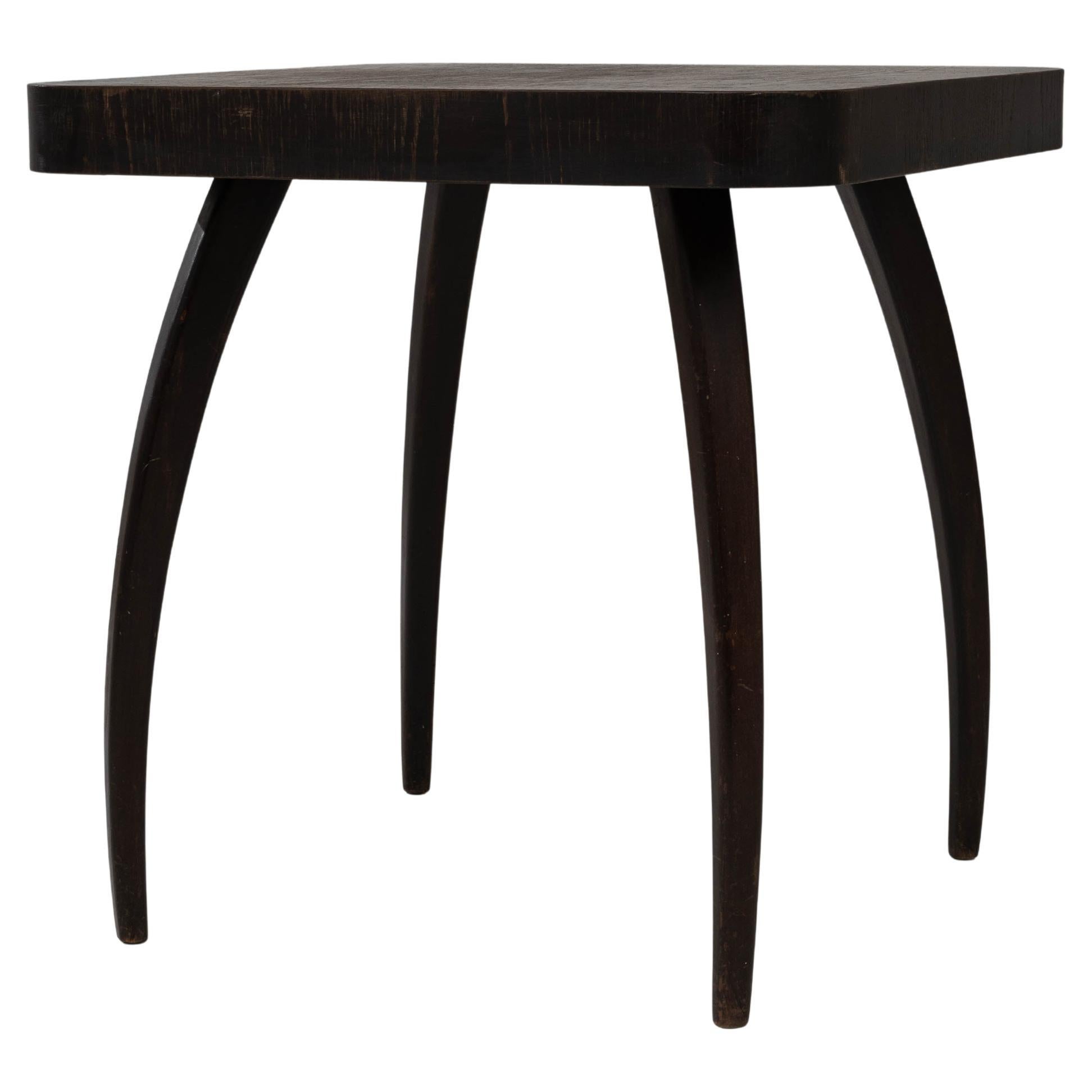 1960s Czech Black Patinated Spider Table By J. Halabala