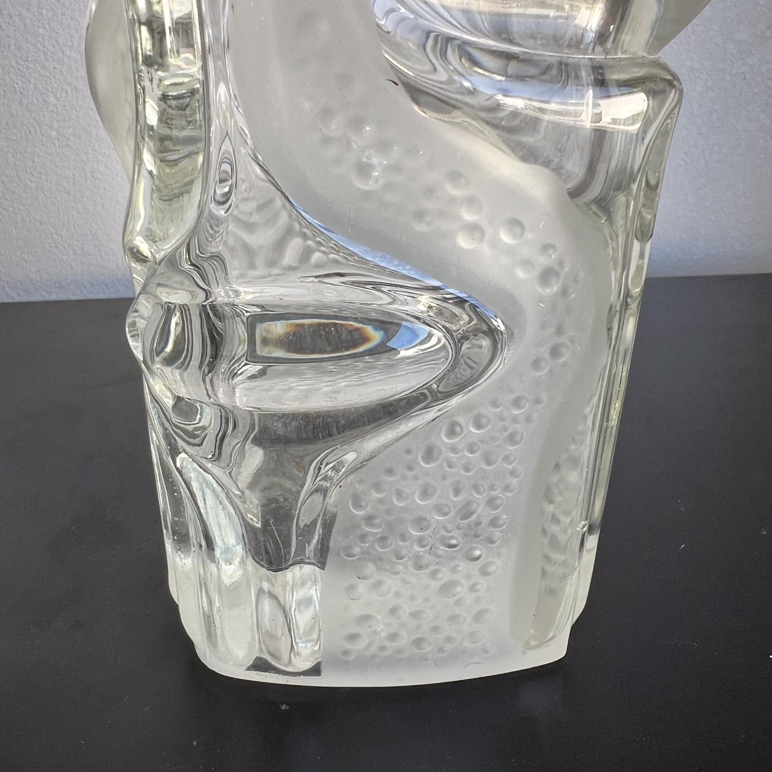 1960s Czech Bohemia Frosted Art Glass Vase For Sale 1