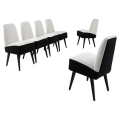 1960s Czech Boucle Dining Chairs, Set of Six