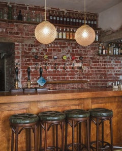 Lámpara colgante Globe Lighting de cristal tallado checo de los años 60