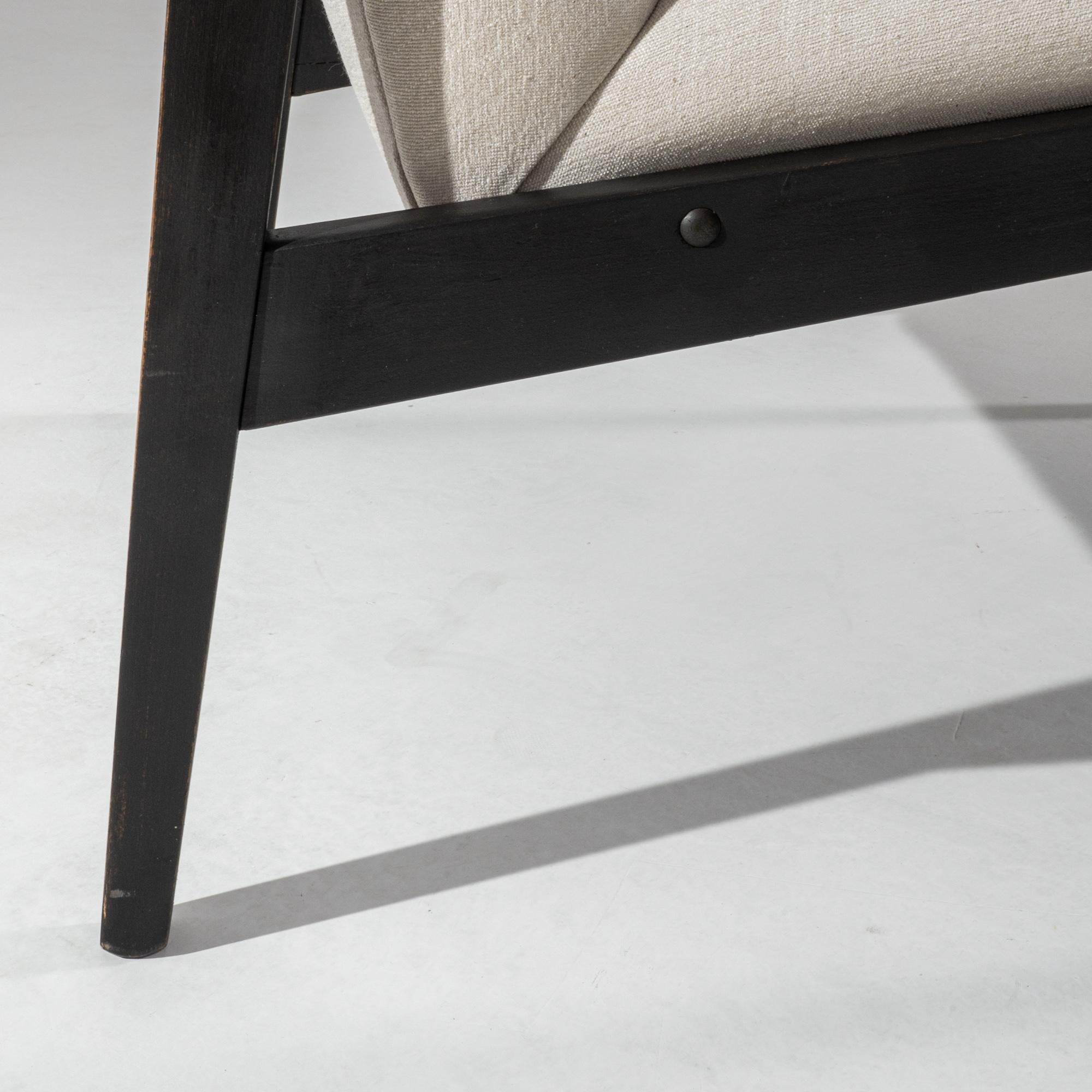 1960s Czech Geometric Wooden Armchair For Sale 5