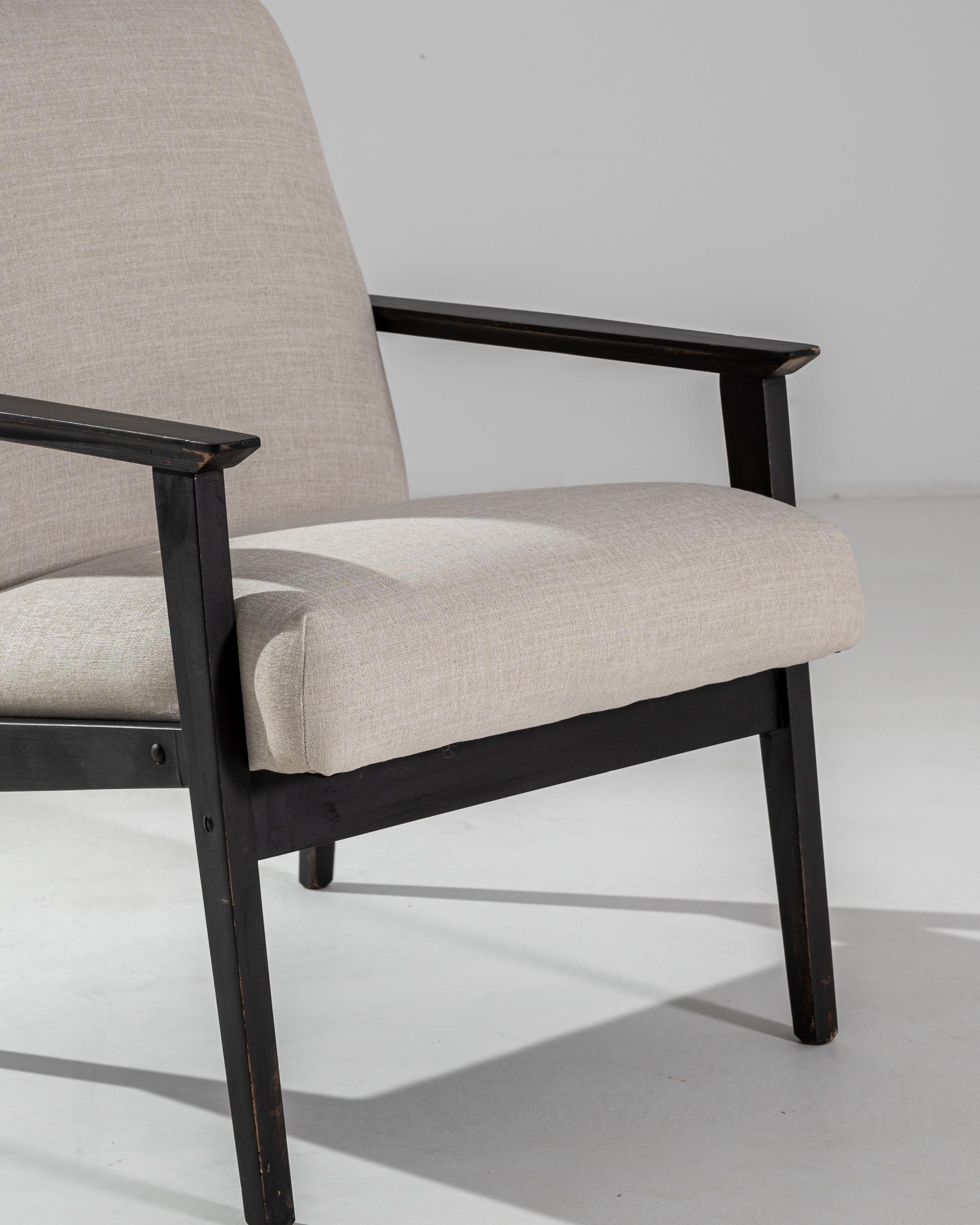 1960s Czech Geometric Wooden Armchair For Sale 2