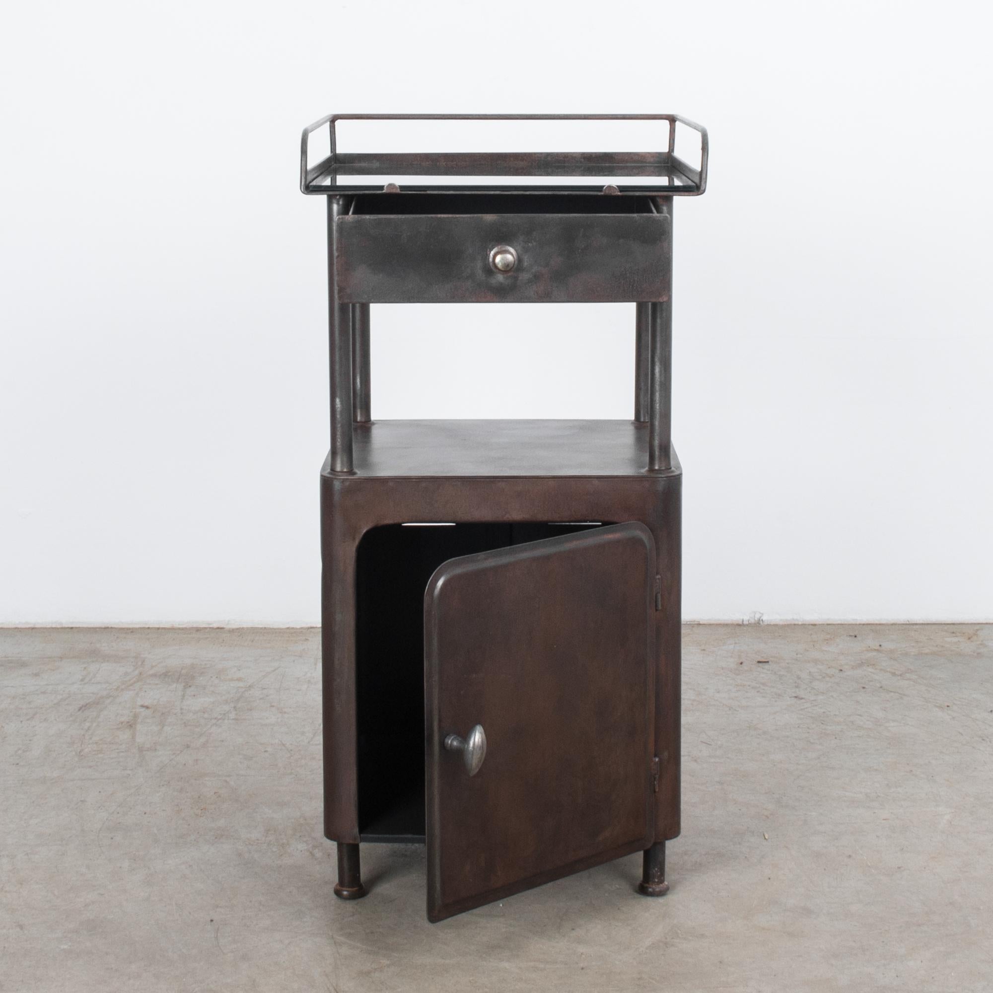 Industrial 1960s Czech Metal Side Table