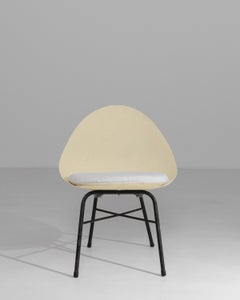 1960s Czech Mid-Century Modern Molded Chair With Upholstered Cushion
