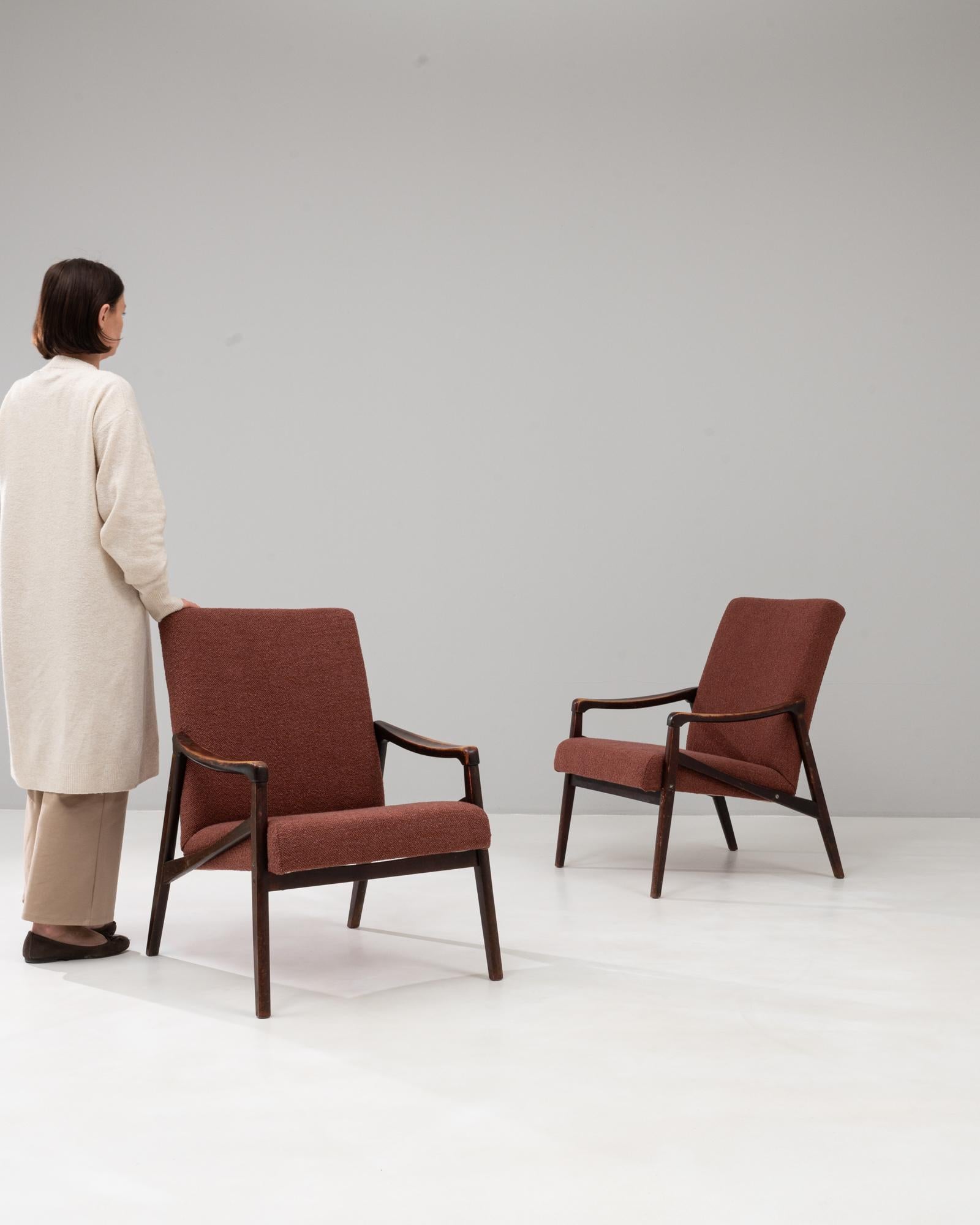 Tchèque 1960s Czech Pair of Upholstered Armchairs By Jiri Jiroutek en vente