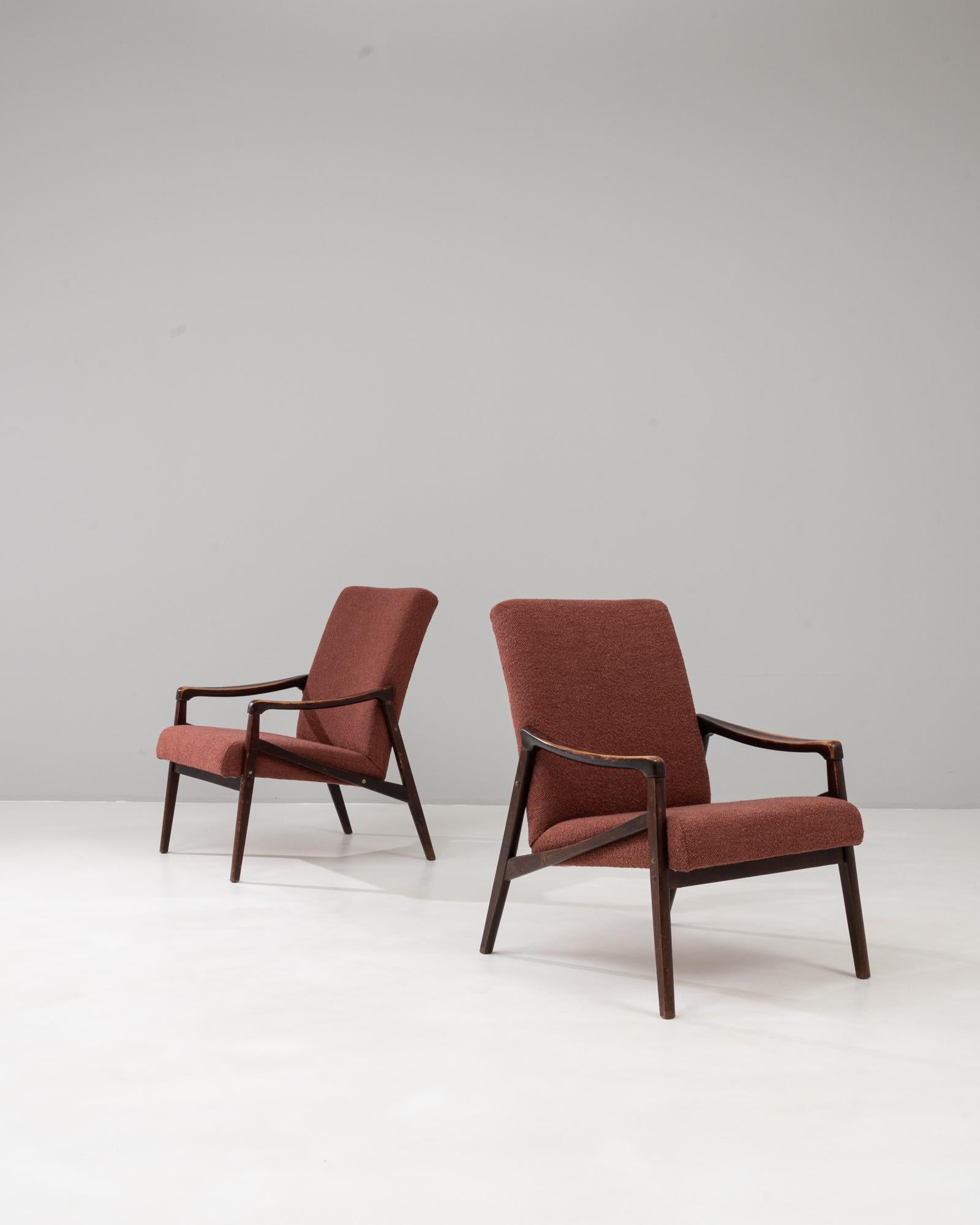 1960s Czech Pair of Upholstered Armchairs By Jiri Jiroutek Bon état - En vente à High Point, NC