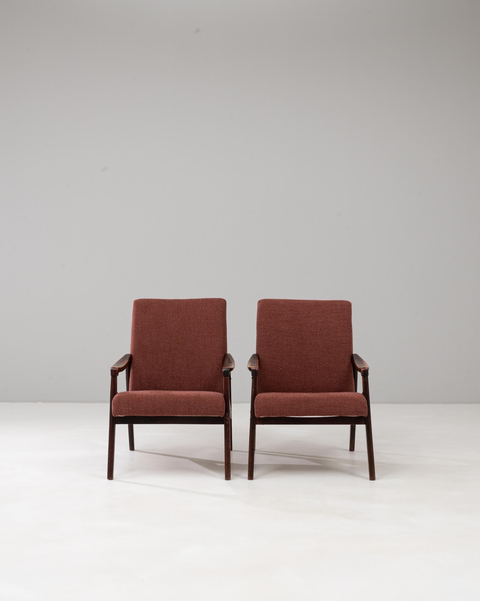 20ième siècle 1960s Czech Pair of Upholstered Armchairs By Jiri Jiroutek en vente