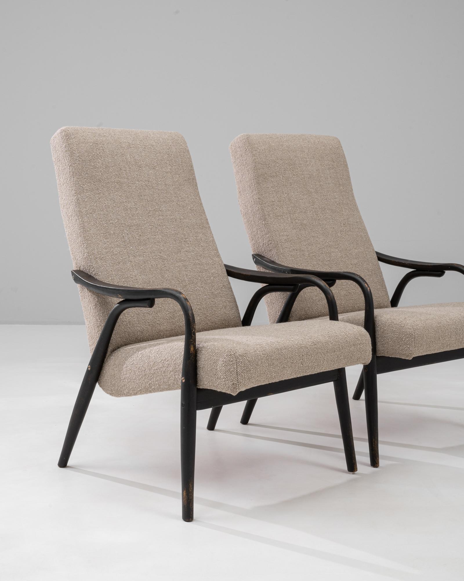 1960s Czech Pair of Upholstered Armchairs By TON en vente 4