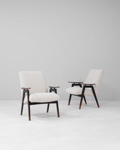 1960s Mid-Century Upholstered Armchairs by TON in Blackwood & Bouclé