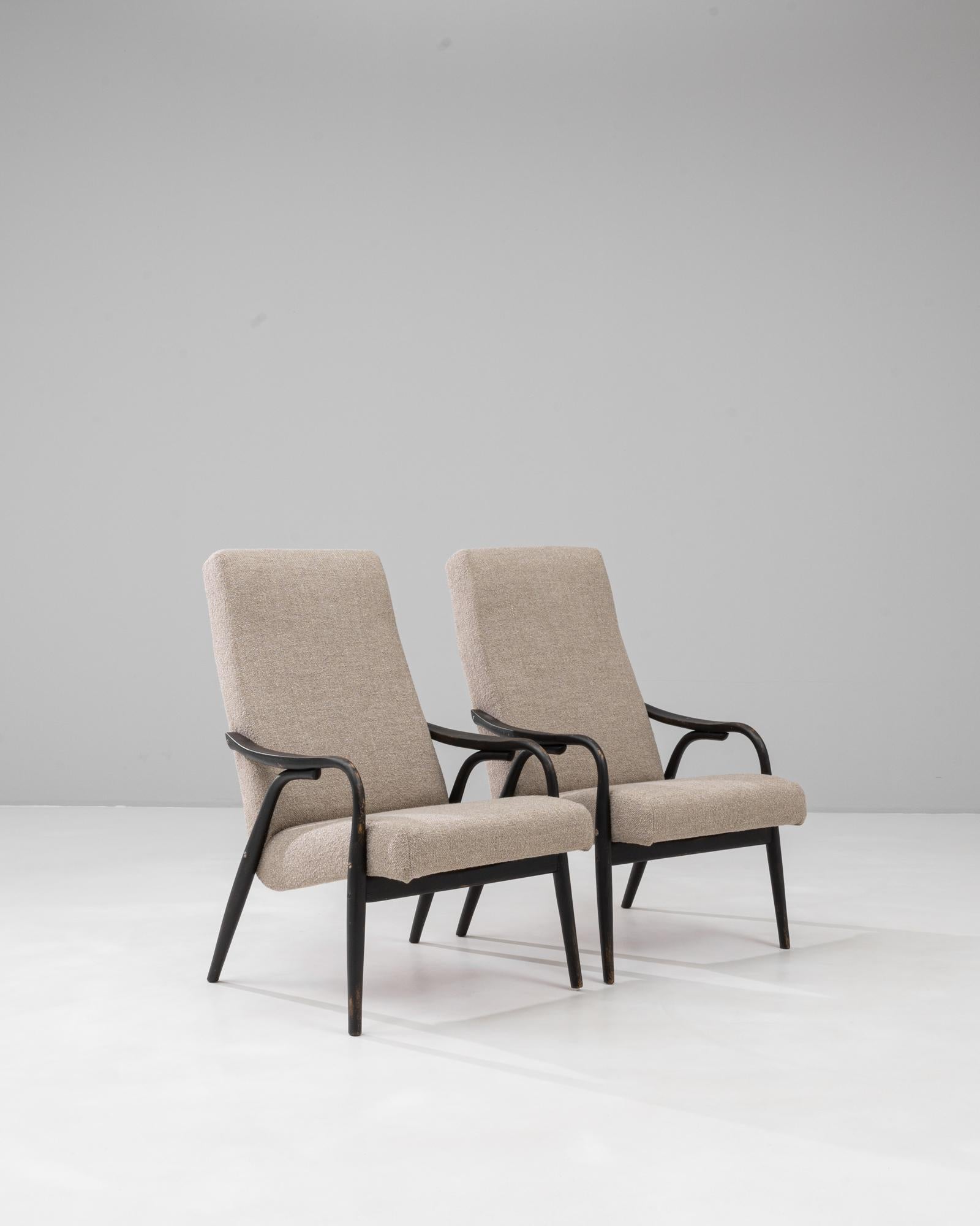 1960s Czech Pair of Upholstered Armchairs By TON en vente 3