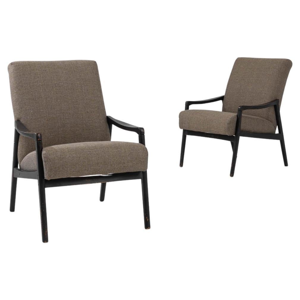 1960s Czech Pair of Upholstered Armchairs (Paire de fauteuils tapissés)