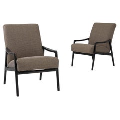 1960s Czech Pair Of Upholstered Armchairs
