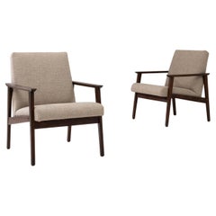 1960s Czech Pair Of Upholstered Armchairs