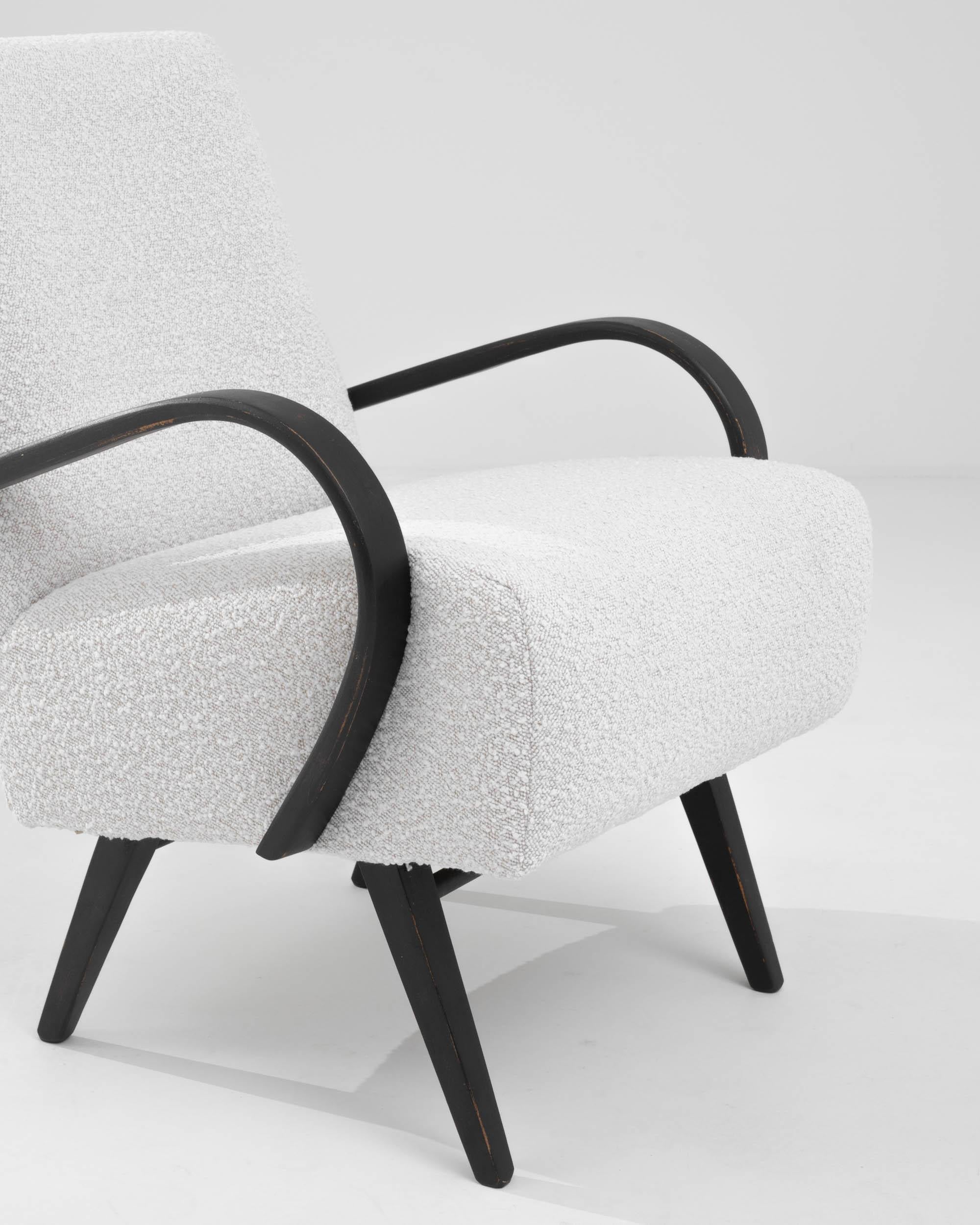 1960s Czech Upholstered Armchair For Sale 3