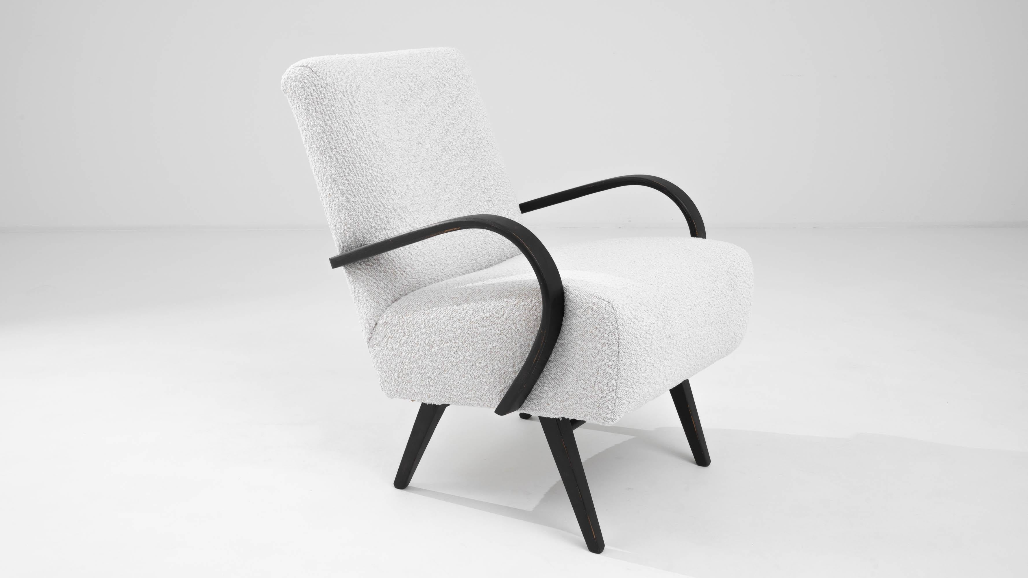 1960s Czech Upholstered Armchair For Sale 4
