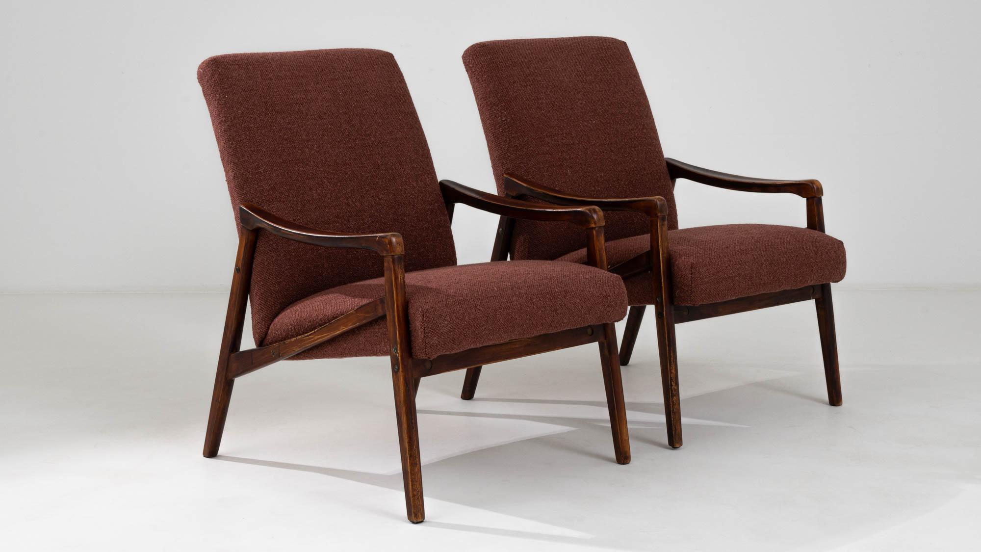 1960s Czech Upholstered Armchairs, a Pair 5