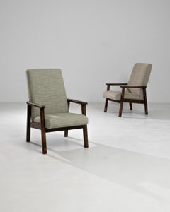 1960s Czech Upholstered Armchairs, a Pair