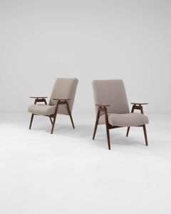 Poltrone imbottite ceche del 1960, struttura in Wood, coppia di metà secolo