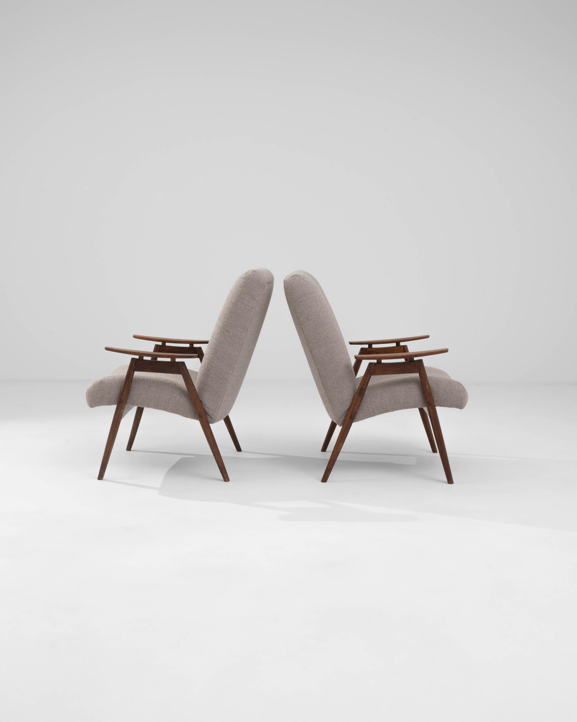 Upholstery 1960s Czech Upholstered Armchairs, a Pair For Sale