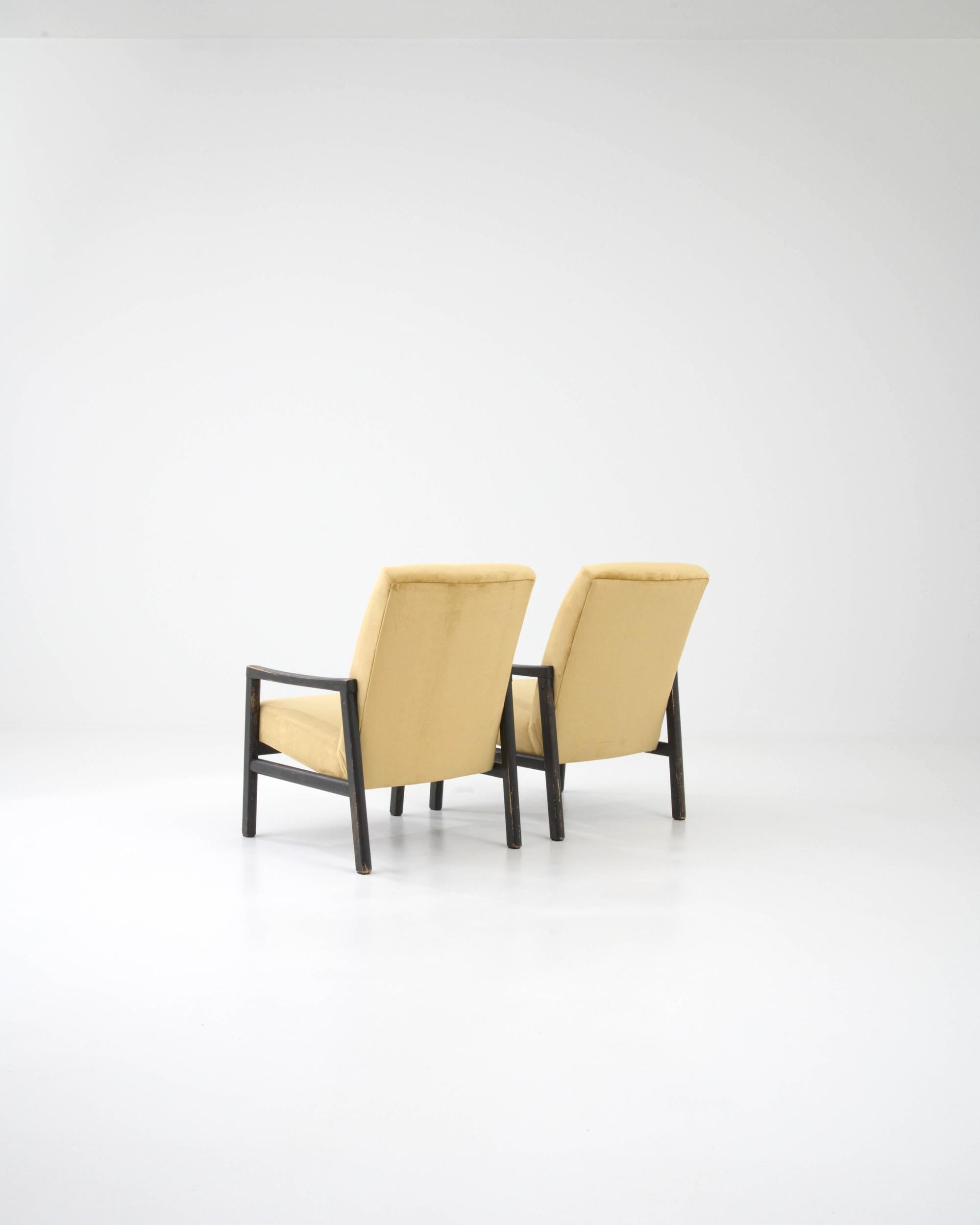 Upholstery 1960s Czech Upholstered Armchairs, a Pair For Sale