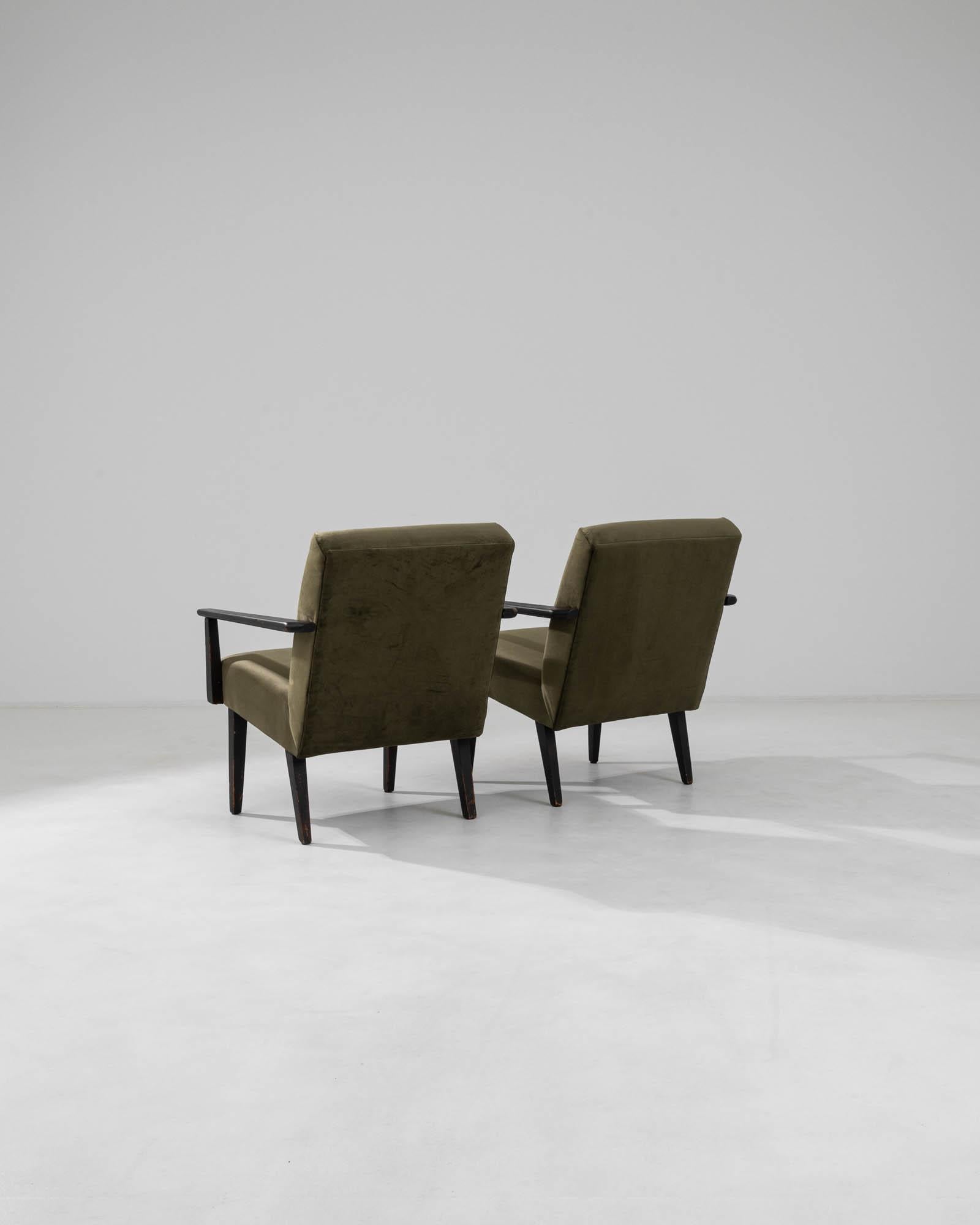 1960s Czech Upholstered Armchairs, a Pair For Sale 1