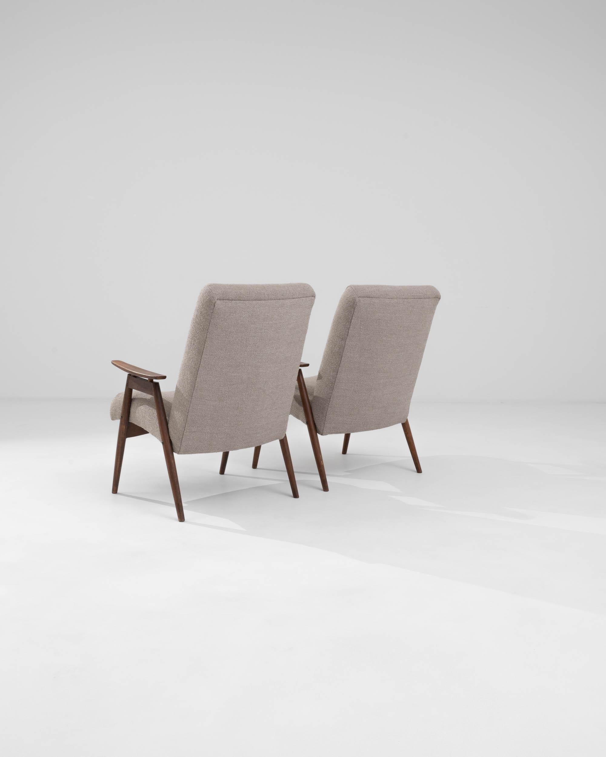 1960s Czech Upholstered Armchairs, a Pair For Sale 2