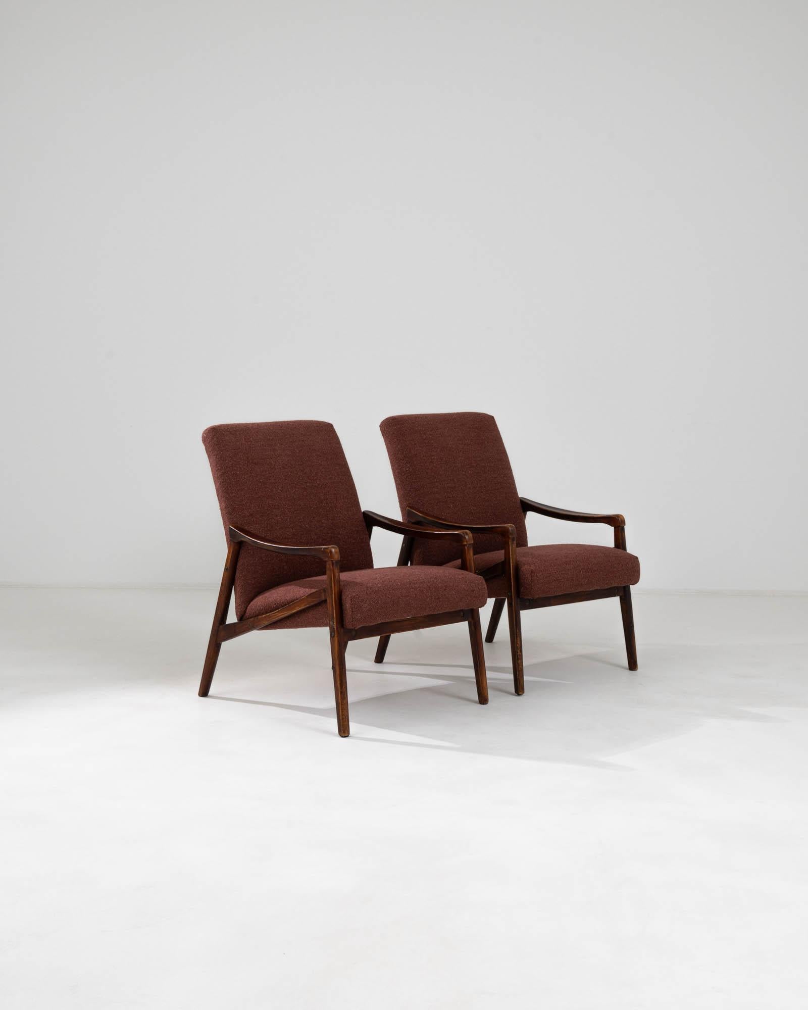 1960s Czech Upholstered Armchairs, a Pair 3