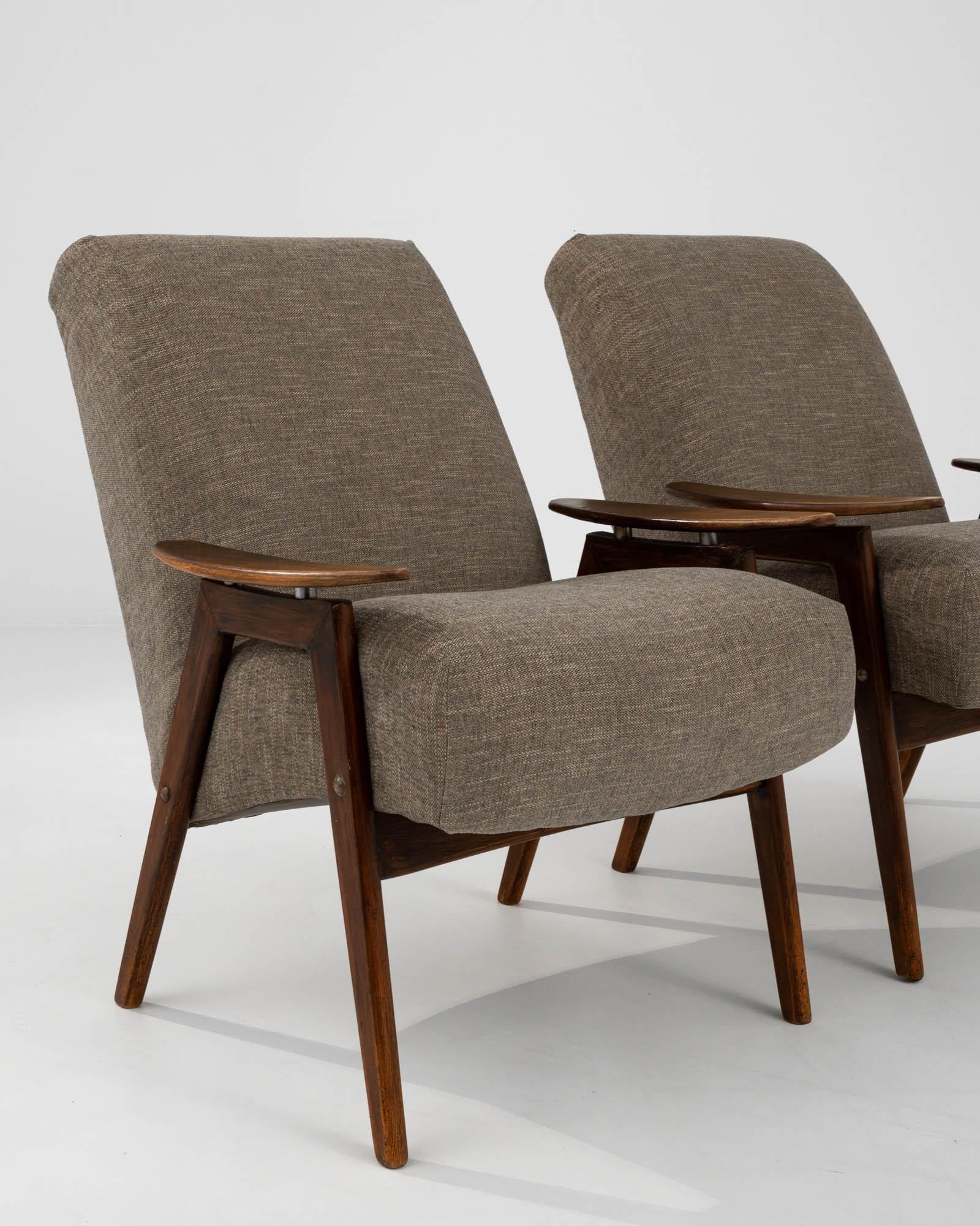 1960s Czech Upholstered Armchairs, a Pair For Sale 3