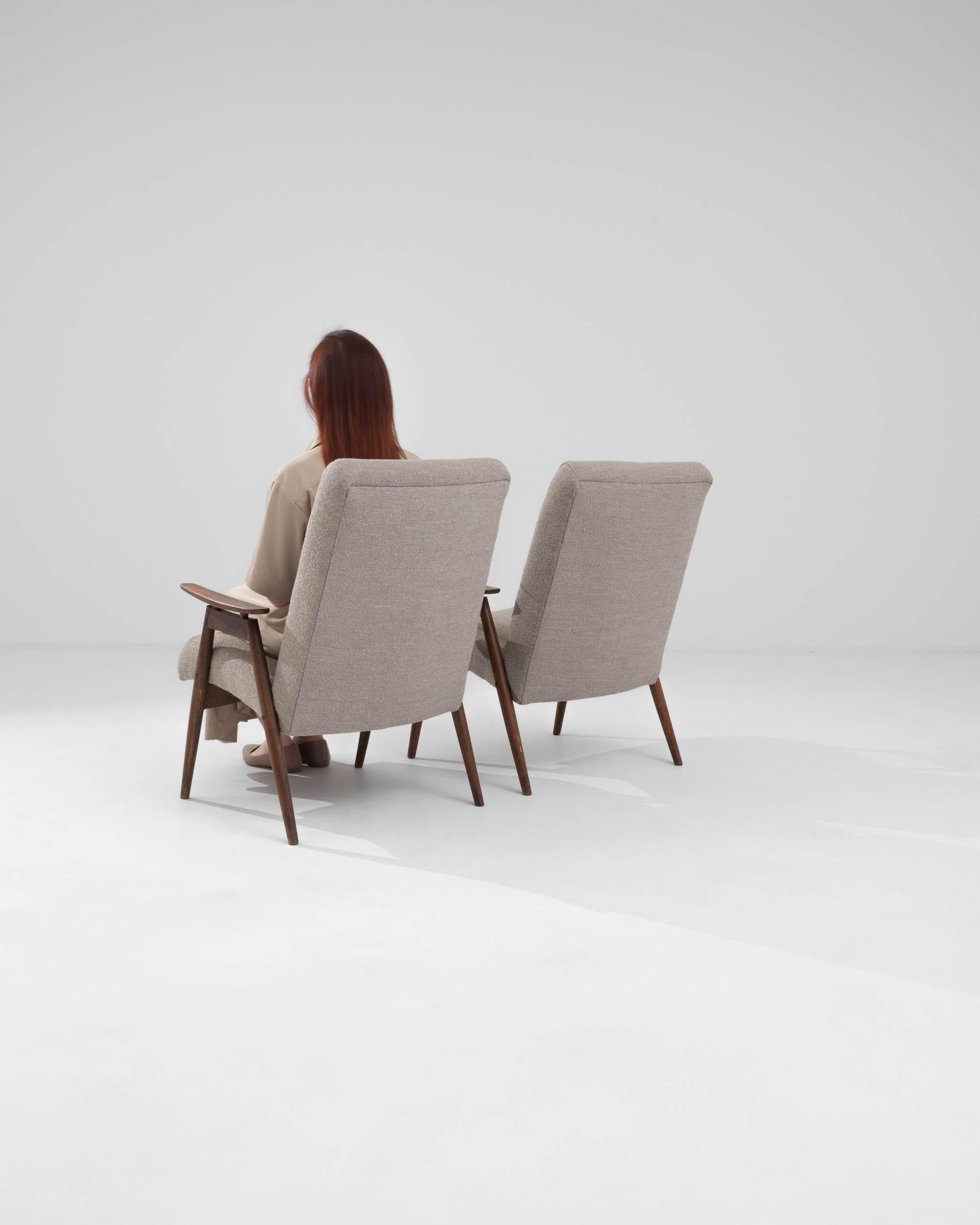 1960s Czech Upholstered Armchairs, a Pair For Sale 3