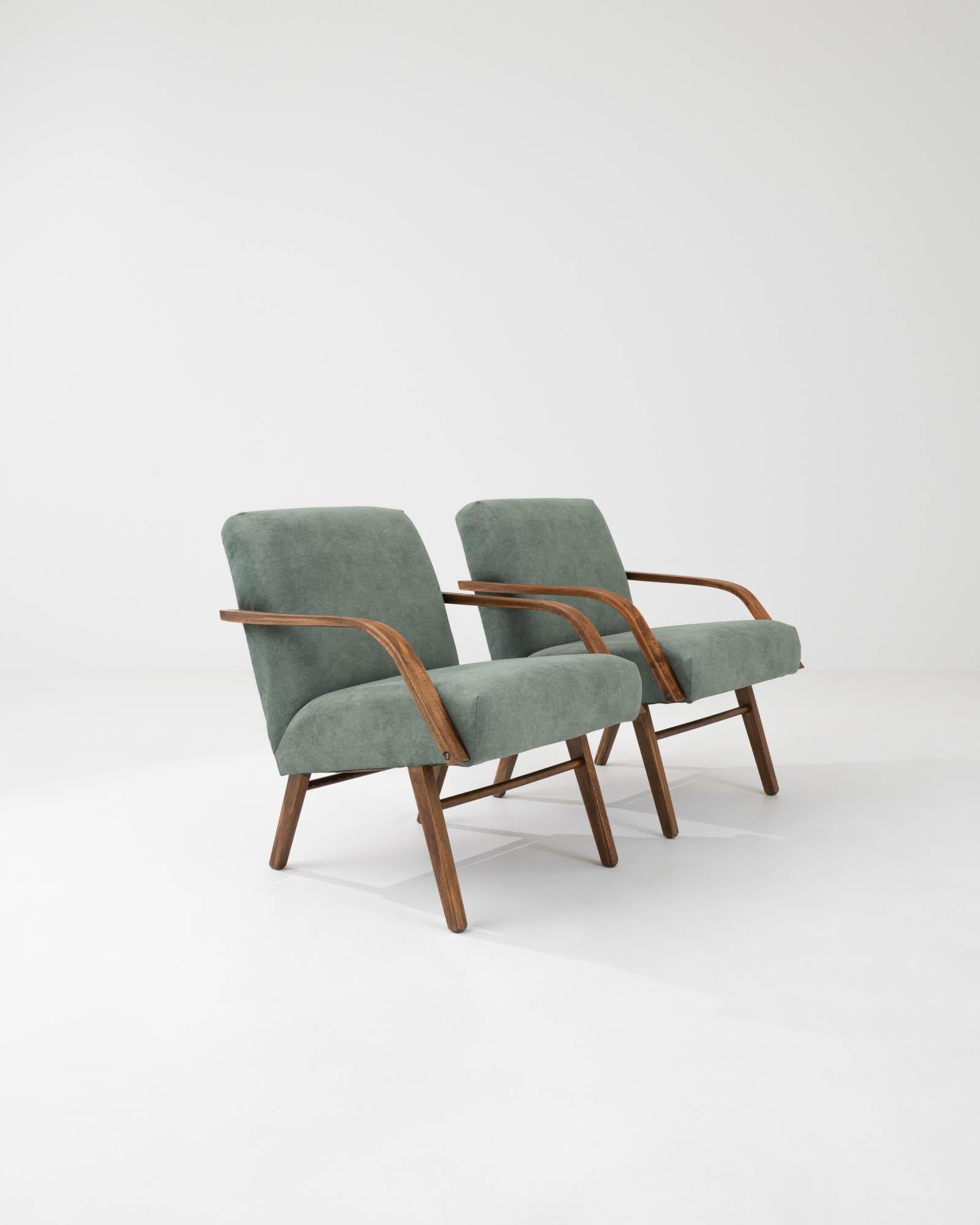 1960s Czech Upholstered Armchairs, a Pair For Sale 3