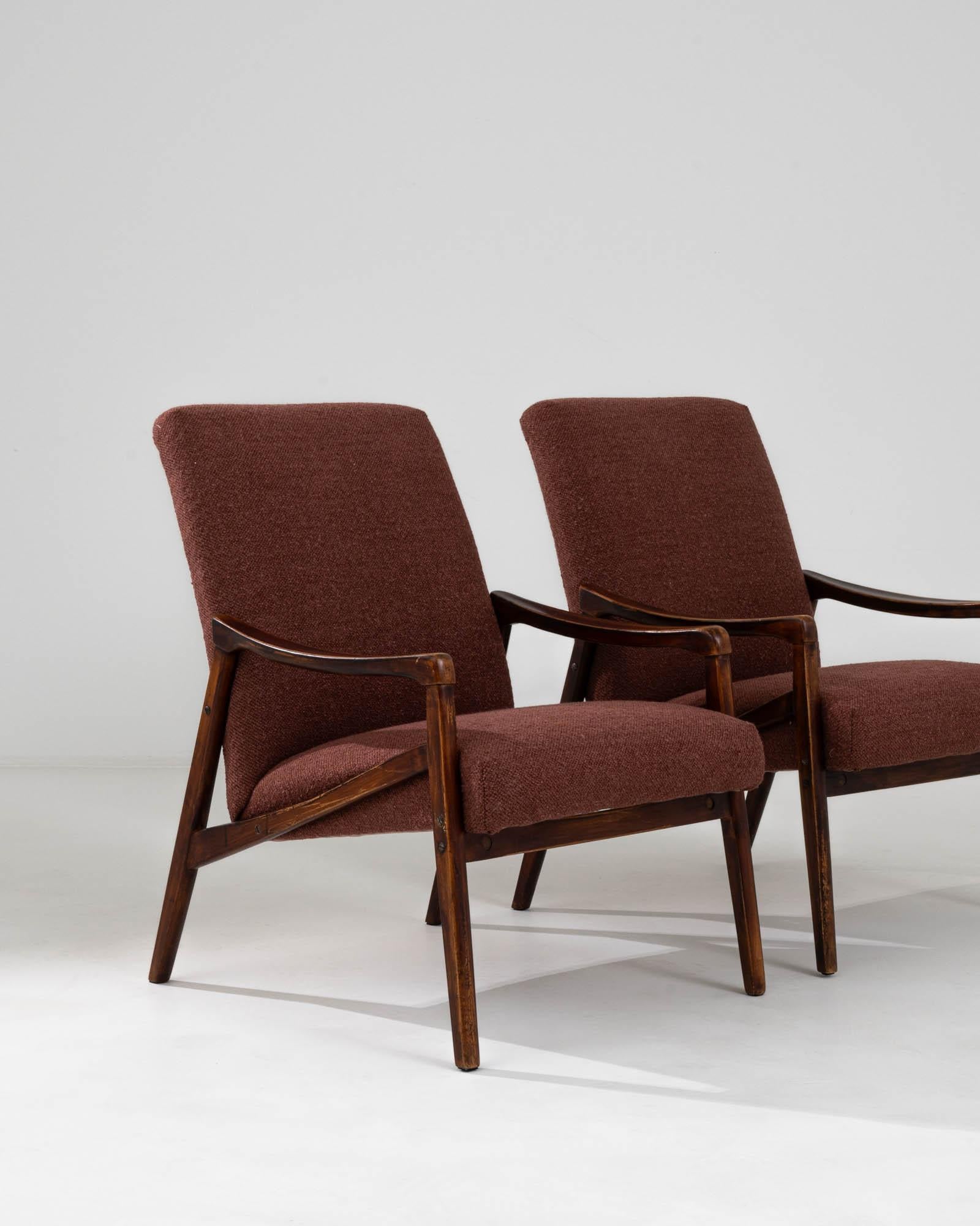 1960s Czech Upholstered Armchairs, a Pair 4