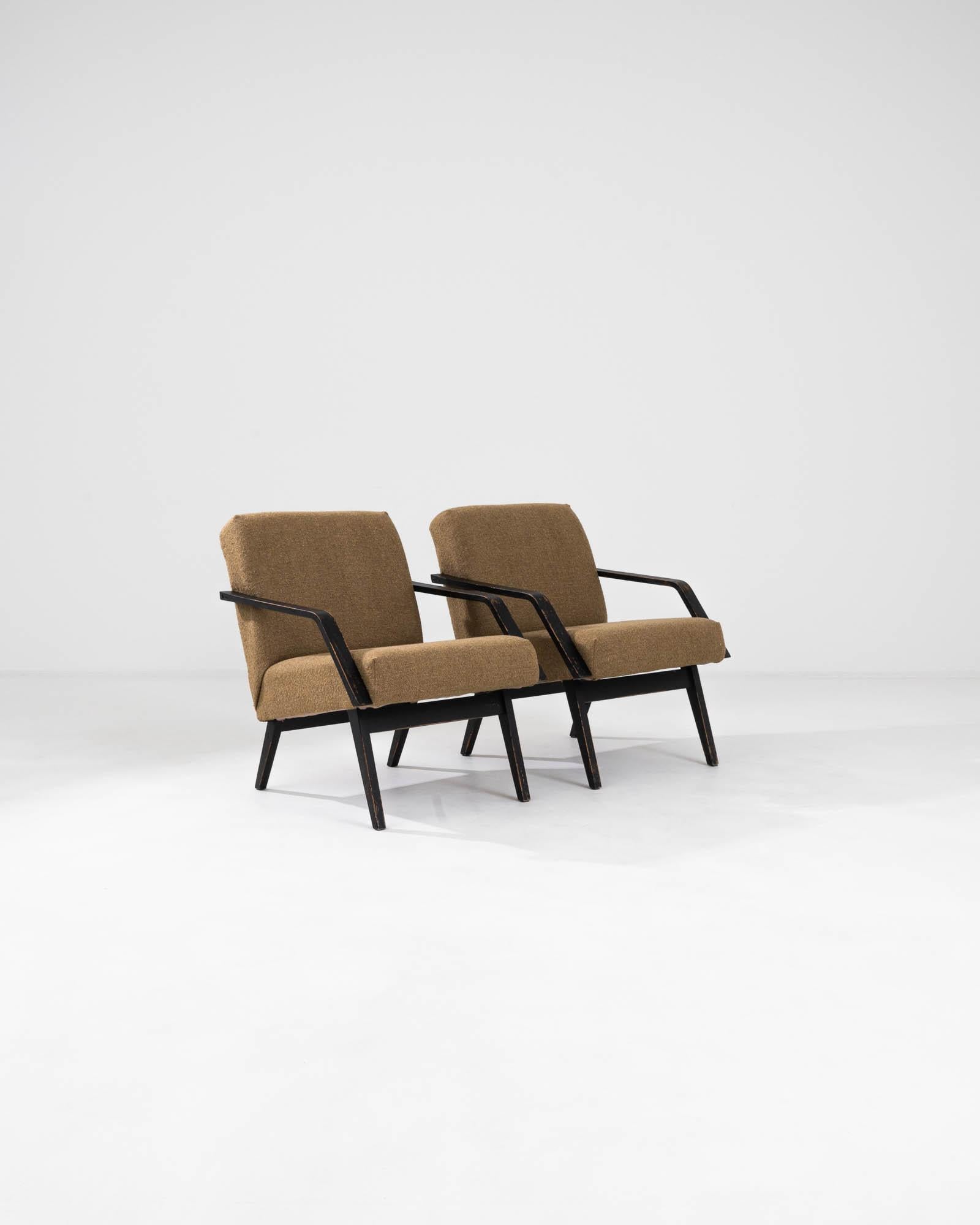 1960s Czech Upholstered Armchairs, a Pair For Sale 4
