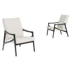1960s Czech Upholstered Armchairs, a Pair