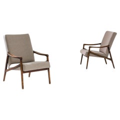 1960s Czech Upholstered Armchairs, a Pair