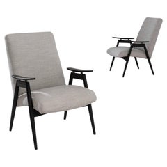 1960s Czech Upholstered Armchairs, a Pair