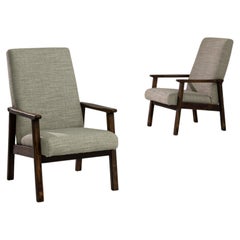 1960s Czech Upholstered Armchairs, a Pair