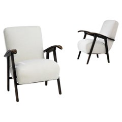 1960s Czech Upholstered Armchairs, a Pair