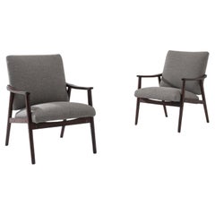 1960s Czech Upholstered Armchairs, a Pair