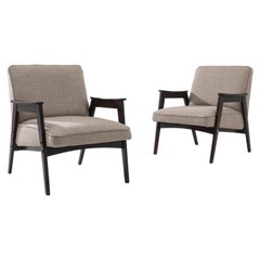 1960s Czech Upholstered Armchairs, a Pair