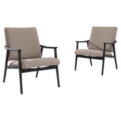 1960s Czech Upholstered Armchairs, a Pair