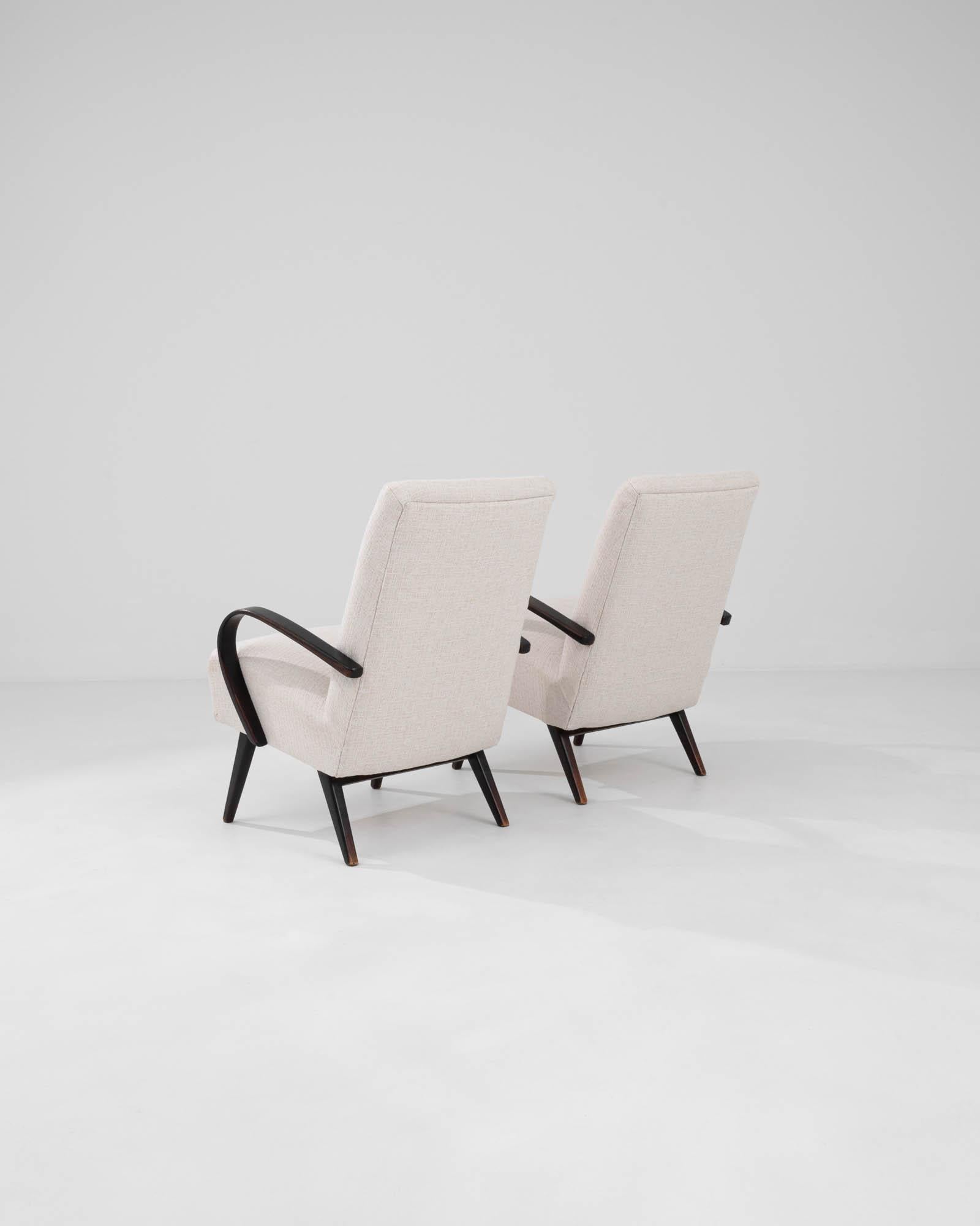 1960s Czech Upholstered Armchairs By J. Halabala, a Pair For Sale 1