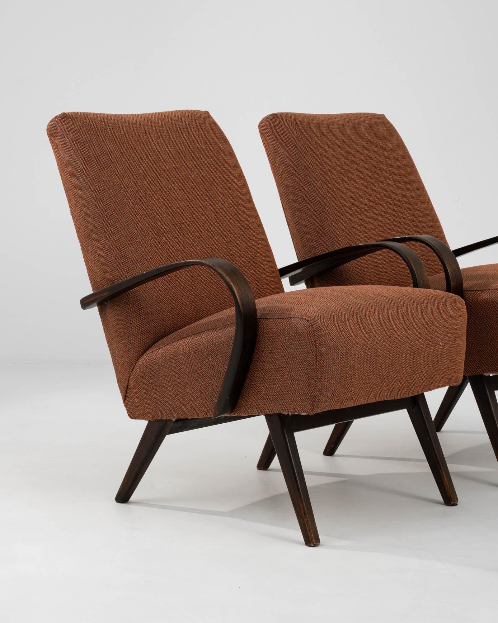 1960s Czech Upholstered Armchairs By J. Halabala, a Pair 4