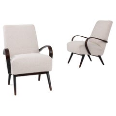 1960s Czech Upholstered Armchairs By J. Halabala, a Pair