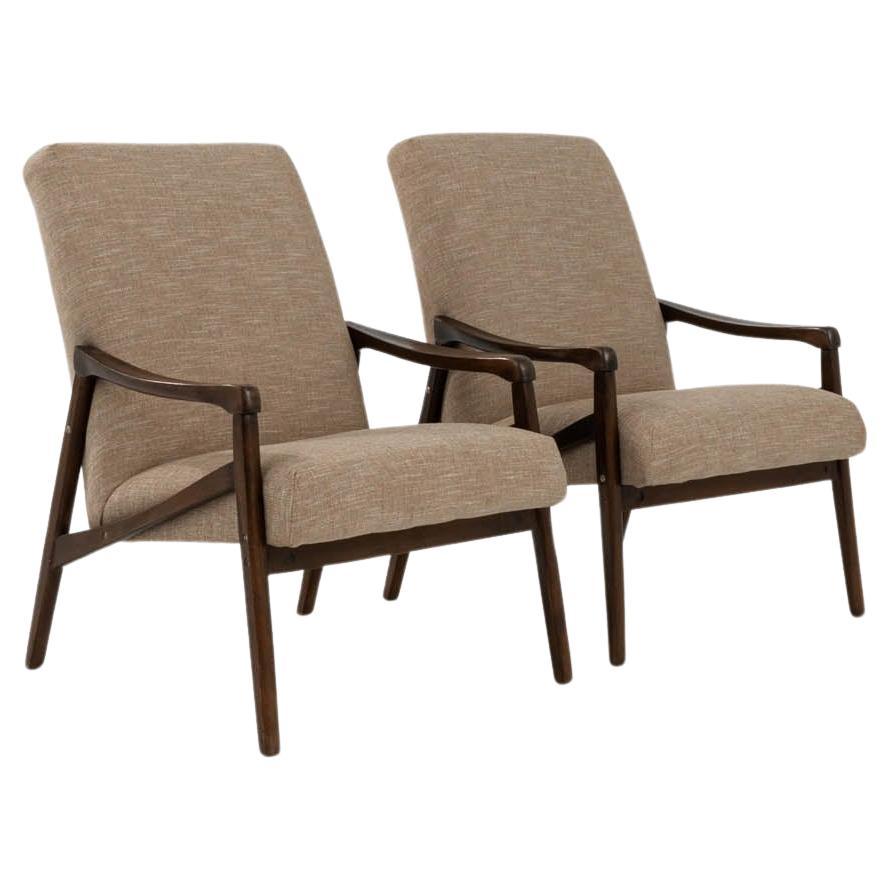 1960s Czech Upholstered Armchairs By Jiri Jiroutek, a Pair For Sale