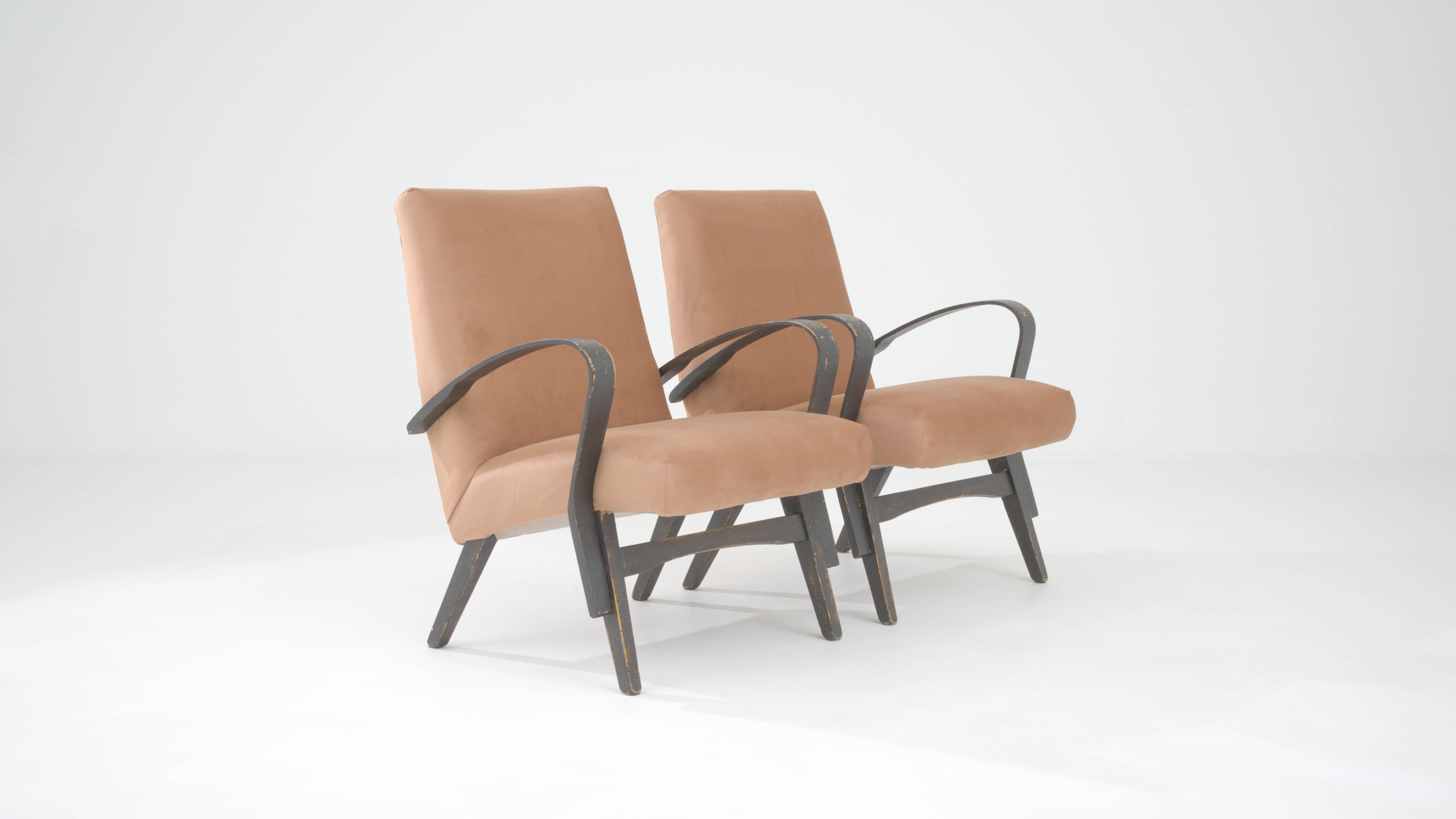 1960s Czech Upholstered Armchairs By Tatra, a Pair For Sale 5