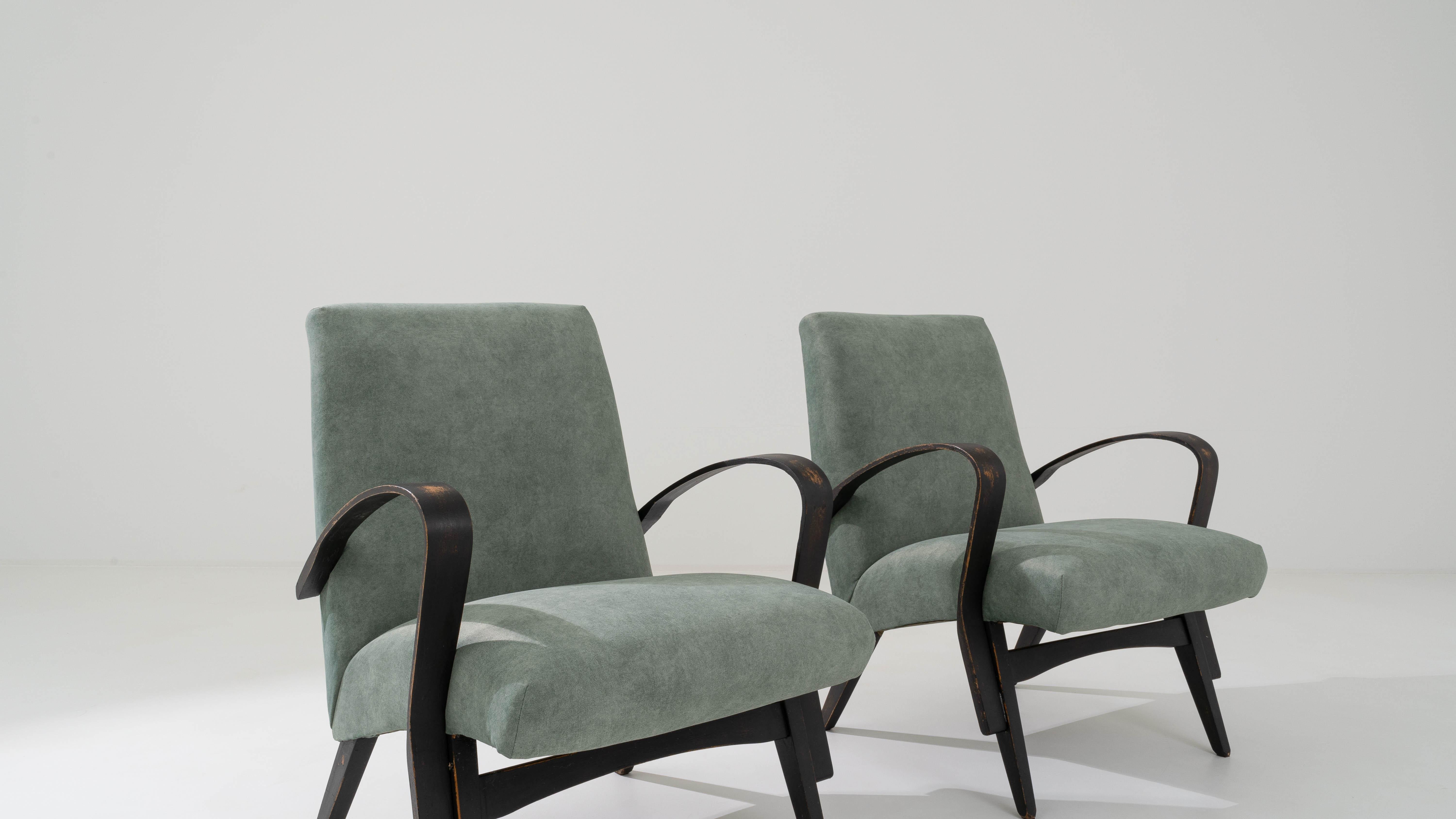 Mid-Century Modern 1960s Czech Upholstered Armchairs By Tatra, a Pair For Sale
