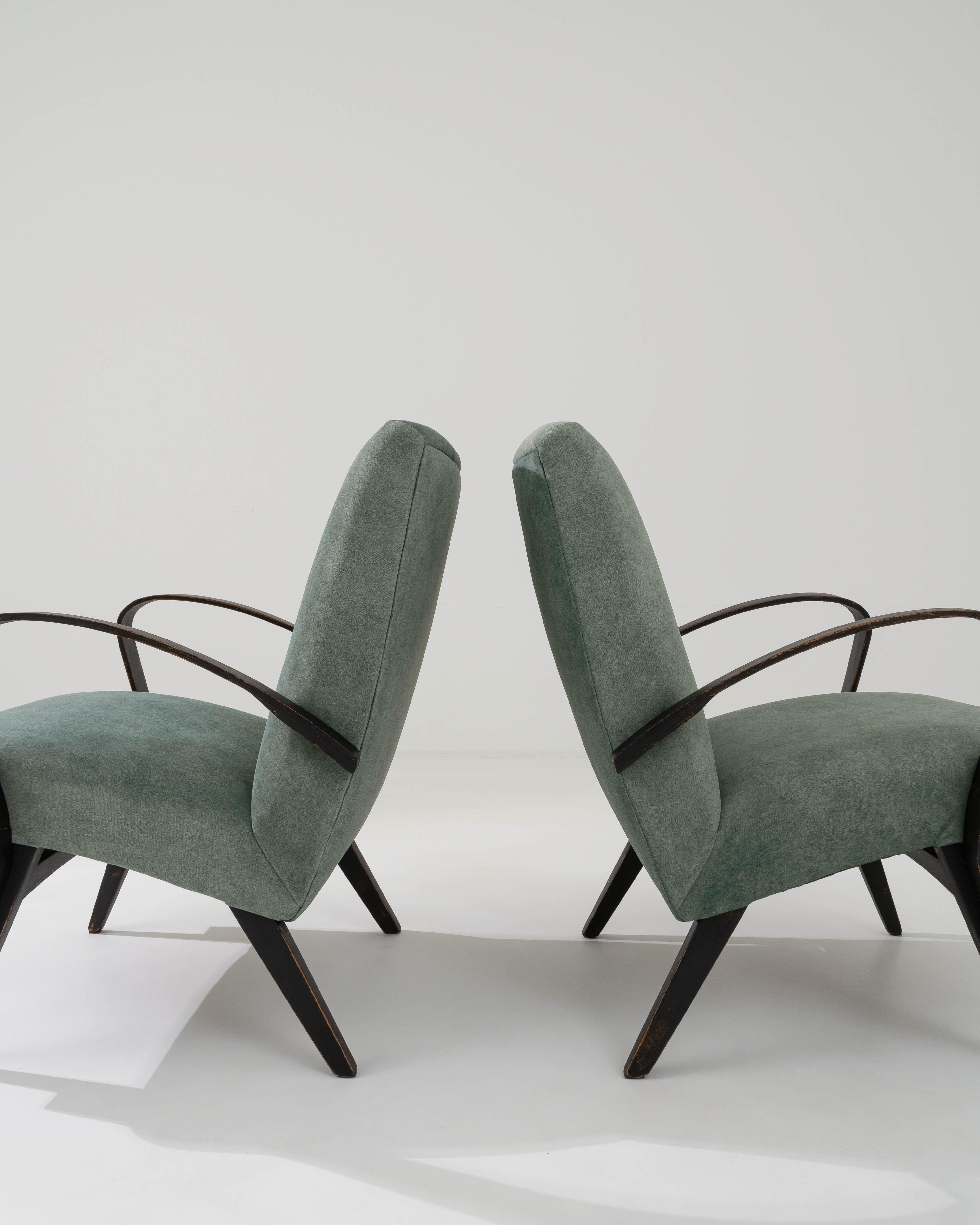 Mid-20th Century 1960s Czech Upholstered Armchairs By Tatra, a Pair For Sale