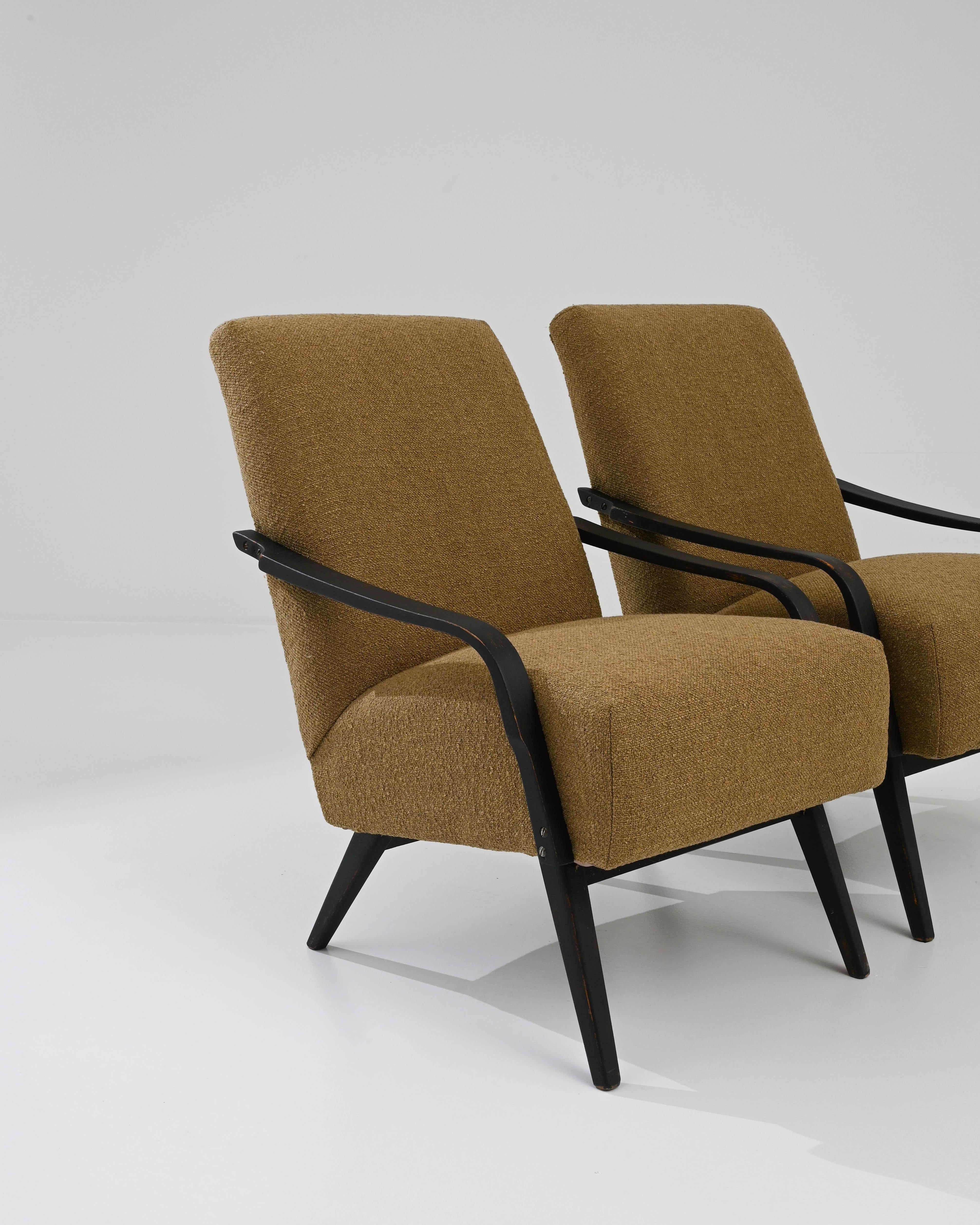 1960s Czech Upholstered Armchairs by TON, a Pair For Sale 4